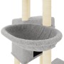 Albero per Gatti con Tiragraffi in Sisal Grigio Chiaro 122 cm