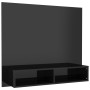 Mobile TV a Muro Nero Lucido 102x23,5x90 cm Legno Multistrato