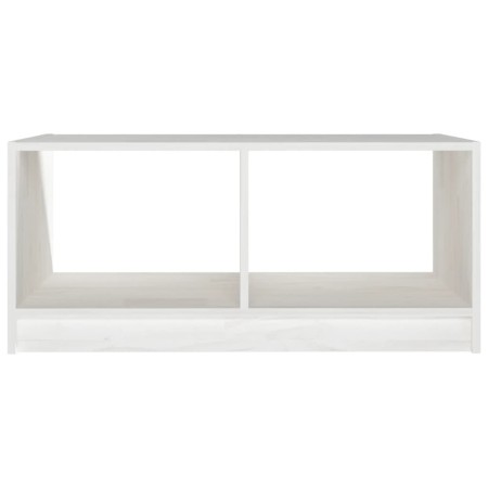 Tavolino da Salotto Bianco 75x50x33,5 cm Legno Massello di Pino