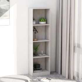 Libreria a 4 Ripiani Cemento 40x24x142 cm in Legno Multistrato