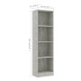 Libreria a 4 Ripiani Cemento 40x24x142 cm in Legno Multistrato