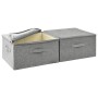 Scatole Portaoggetti 2pz in Tessuto 43x34x23 cm Grigio