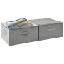 Scatole Portaoggetti 2pz in Tessuto 43x34x23 cm Grigio