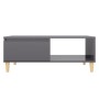 Tavolino da Salotto Grigio Lucido 90x60x35 cm Legno Multistrato