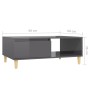 Tavolino da Salotto Grigio Lucido 90x60x35 cm Legno Multistrato