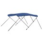 Bimini di Prua con Tendalino a 3 Archi Blu 183x196x137 cm