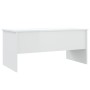 Tavolino Bianco Lucido 102x50,5x46,5 cm in Legno Multistrato