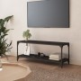 Mobile Porta TV Nero 100x33x41cm in Legno Multistrato e Acciaio