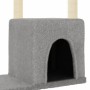 Albero per Gatti con Tiragraffi in Sisal Grigio Chiaro 97,5 cm