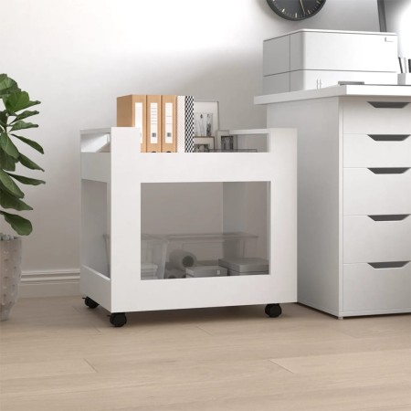 Carrello per Scrivania bianco 60x45x60 cm in Legno Multistrato