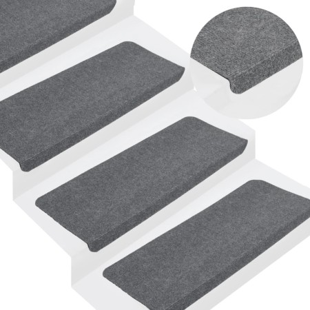 Tappetini Autoadesivi per Scale 15 pz 65x24,5x3,5 cm Grigio