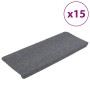 Tappetini Autoadesivi per Scale 15 pz 65x24,5x3,5 cm Grigio