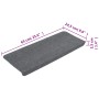 Tappetini Autoadesivi per Scale 15 pz 65x24,5x3,5 cm Grigio