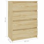 Armadietto 60x36x84 cm in Legno Massello di Pino