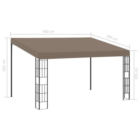 Gazebo a Parete 4x3 m Talpa in Tessuto