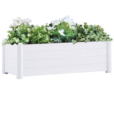 Letto Rialzato da Giardino in PP Bianco 100x43x35 cm