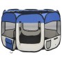 Box per Cani Pieghevole con Borsa Trasporto Blu 90x90x58 cm