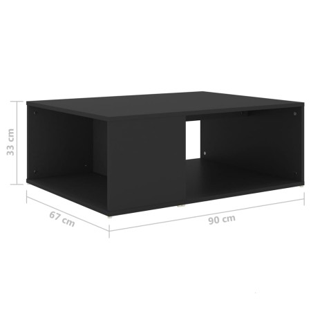 Tavolino da Salotto Nero 90x67x33 cm in Legno Multistrato