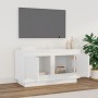 Mobile Porta TV Bianco Lucido 80x35x45 cm in Legno Multistrato