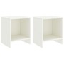 Comodini 2 pz Bianco 35x30x40 cm in Pino Massello