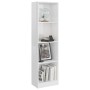 Libreria 4 Ripiani Bianco Lucido 40x24x142 cm Legno Multistrato