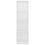 Libreria 4 Ripiani Bianco Lucido 40x24x142 cm Legno Multistrato