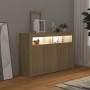 Credenza con Luci LED Rovere Sonoma 115,5x30x75 cm