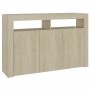 Credenza con Luci LED Rovere Sonoma 115,5x30x75 cm