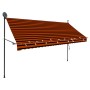 Tenda da Sole Retrattile Manuale LED 300 cm Arancione e Marrone