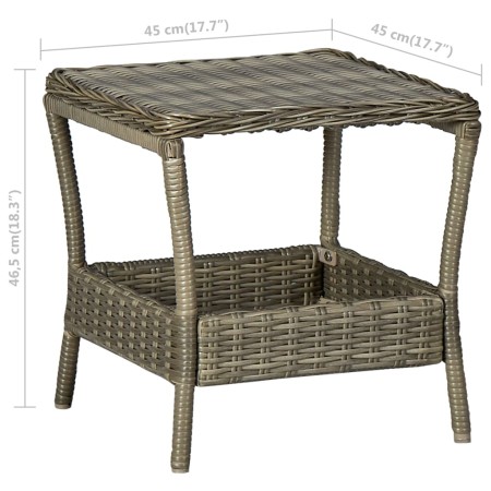 Tavolo da Giardino Marrone 45x45x46,5 cm in Polyrattan