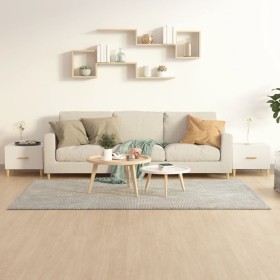 Tavolini Salotto 2pz Bianco Lucido 50x50x40cm Legno Multistrato