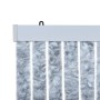 Zanzariera Bianco e Grigio 90x220 cm Ciniglia