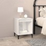 Comodini 2 pz in Bianco Lucido 40x35x50 cm