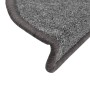 Tappetini per Scale 15 pz Grigio Scuro 56x17x3 cm