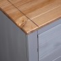 Credenza Grigia 80x40x83 cm in Legno Massello di Pino Panama