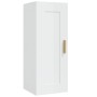 Armadietto a Muro Bianco Lucido 35x34x90 cm Legno Multistrato