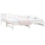 Dormeuse Estraibile Bianca 2x(90x190) cm Legno Massello di Pino