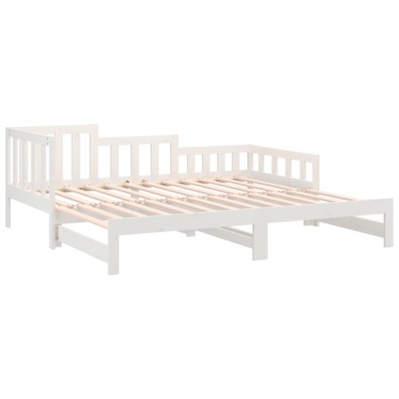 Dormeuse Estraibile Bianca 2x(90x190) cm Legno Massello di Pino