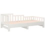 Dormeuse Estraibile Bianca 2x(90x190) cm Legno Massello di Pino