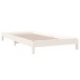 Letto Impilabile Bianco 90x190 cm in Legno Massello di Pino