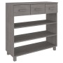 Consolle HAMAR Grigio Chiaro 90x35x90 cm Legno Massello di Pino