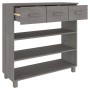 Consolle HAMAR Grigio Chiaro 90x35x90 cm Legno Massello di Pino