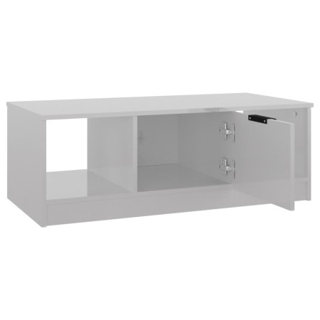 Tavolino da Salotto Bianco Lucido 102x50x36cm Legno Multistrato