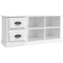 Mobile Porta TV Bianco Lucido 102x35,5x47,5cm Legno Multistrato