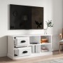 Mobile Porta TV Bianco Lucido 102x35,5x47,5cm Legno Multistrato