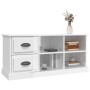 Mobile Porta TV Bianco Lucido 102x35,5x47,5cm Legno Multistrato