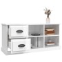 Mobile Porta TV Bianco Lucido 102x35,5x47,5cm Legno Multistrato