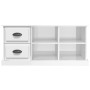 Mobile Porta TV Bianco Lucido 102x35,5x47,5cm Legno Multistrato