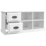 Mobile Porta TV Bianco Lucido 102x35,5x47,5cm Legno Multistrato