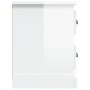 Mobile Porta TV Bianco Lucido 102x35,5x47,5cm Legno Multistrato